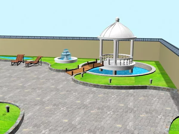 Park Children Playground With Slide 3d model