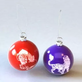 Ball Drop Earrings Jewelry 3d model