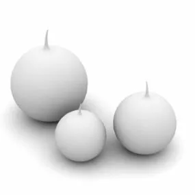 Ball Candles Modern Decoration 3d model