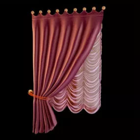 Red Balloon Shade Windows Curtain 3d model