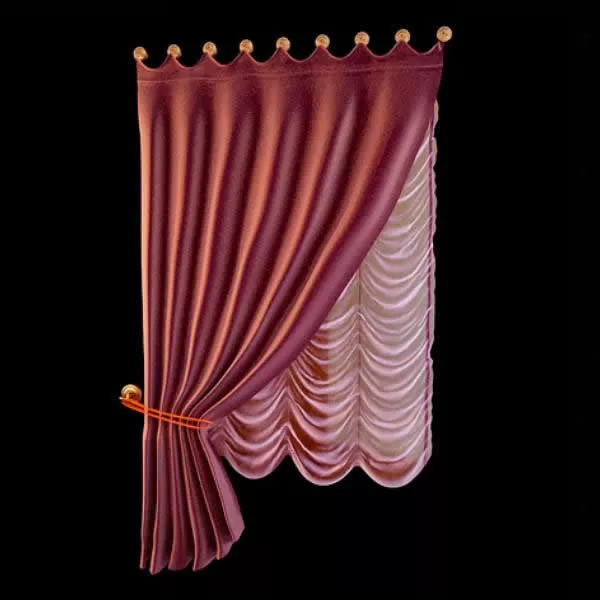 Red Balloon Shade Windows Curtain 3d model Red Balloon Shade Windows Curtain 3d model