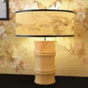 Bedroom Bamboo Table Lamp 3d model