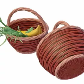 Banana Vegetables In Basket 3d model