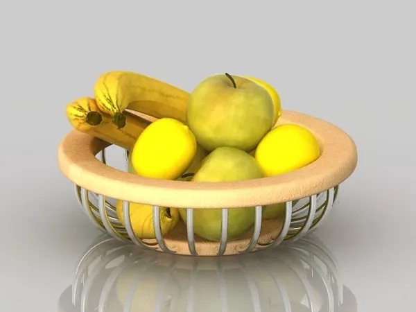 Banana Apple Basket 3d model Banana Apple Basket 3d model