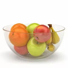 Banana Apples Orange Fruits 3d model