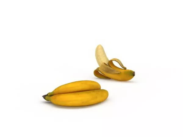 On Table Banana Fruits 3d model On Table Banana Fruits 3d model