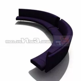 Cinema Hall Wide Curved Waiting Sofa 3d model
