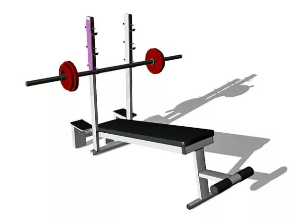 Gym Barbell Weight Set And Bench 3d model Gym Barbell Weight Set And Bench 3d model