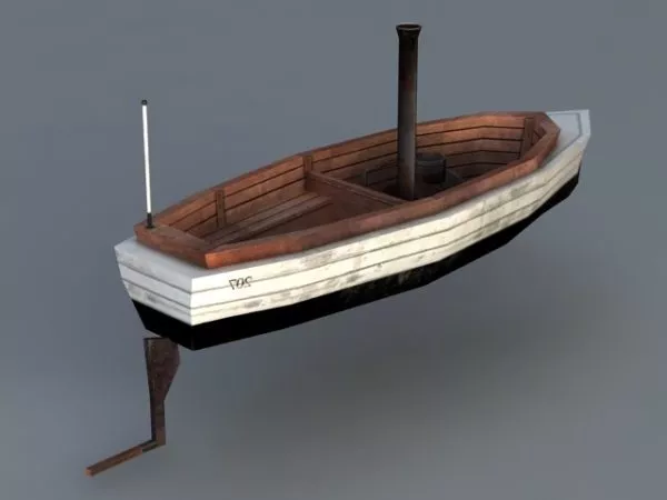 Wood Sailing Ship Small Size 3d model