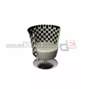 Coffee Shop Barrel Back Chair Furniture 3d model