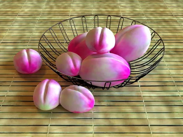 Basket Of Peaches 3d model Basket Of Peaches 3d model