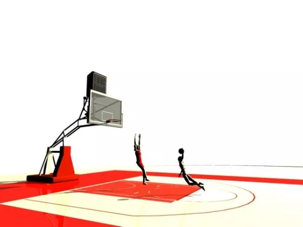 Basketball Players Playing Scene 3d model Basketball Players Playing Scene 3d model