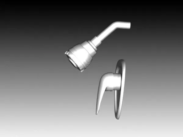 Bathroom Tap And Shower Nozzle 3d model Bathroom Tap And Shower Nozzle 3d model