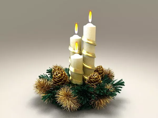 Antique Candlestick Golden Stand 3d model