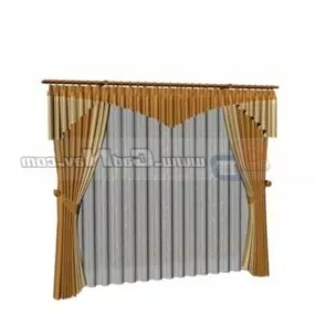 Retro Style Window Curtain 3d model