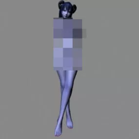 Beauty Busty Girl 3d model
