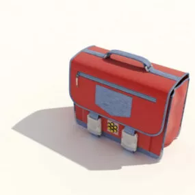 Red Color Cosmetic Handbag 3d model