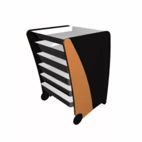 Beauty Salon Trolley Shelves 3d model