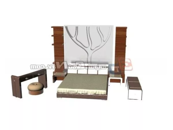 Walnut Dressing Table 3d model