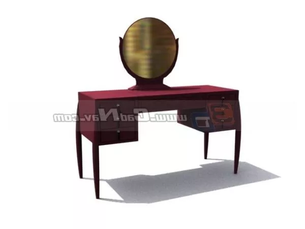 Dressing Table With Curved Mirror 3d model