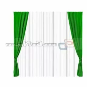 Bedroom Sheer Window Curtain 3d model