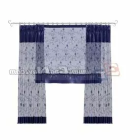 Bedroom Antique Window Curtain 3d model