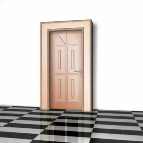 Wood Bedroom Door 3d model