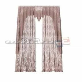 Bedroom Fabric Windows Drape Valance 3d model