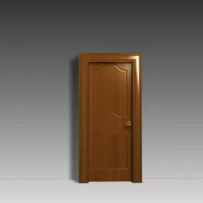 Bedroom Interior Wooden Door 3d model
