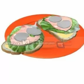 Beef Sandwich Food 3d model