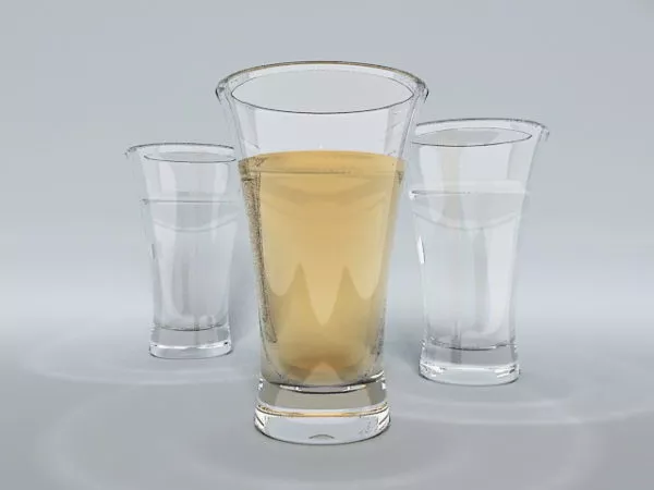 Glassware With Candles Decoration 3d model