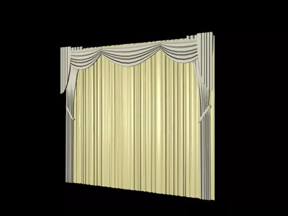 Home Beige Curtain Valance 3d model Home Beige Curtain Valance 3d model