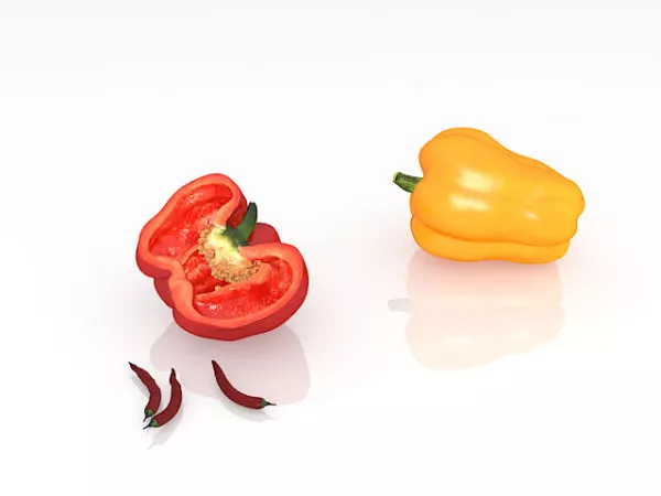 Vegetable Bell Peppers And Chilies 3d model Vegetable Bell Peppers And Chilies 3d model
