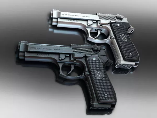 Handgun Pistol Black 3d model
