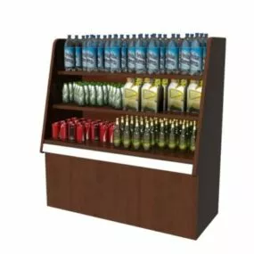Drink Shop Beverage Display Rack 3d model