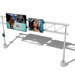 City Billboard On Road 3d model