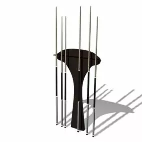 Wood Billiard Stick Rack 3d model