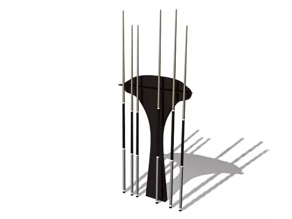 Wood Billiard Stick Rack 3d model Wood Billiard Stick Rack 3d model