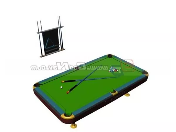 Sport Billiard Table With Billiard Cue 3d model Sport Billiard Table With Billiard Cue 3d model