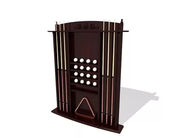 Wooden Billiards Cue Rack Furniture 3d model Wooden Billiards Cue Rack Furniture 3d model