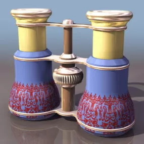 Old Binocular Telescope 3d model