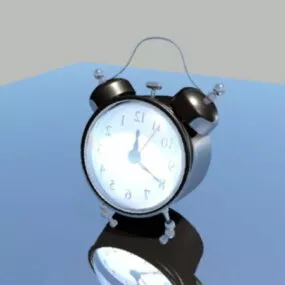 Bedroom Black Alarm Clock 3d model