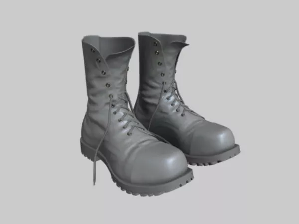 Brown Leather Boot 3d model