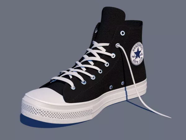 Black Converse Shoes 3d model Black Converse Shoes 3d model