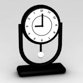 Living Room Black Desk Clock 3d model