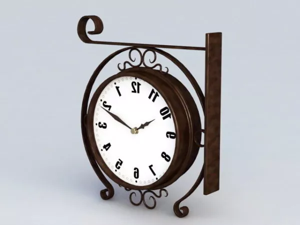 Black Table Clock 3d model
