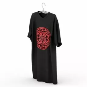Clothes Black T-shirt 3d model