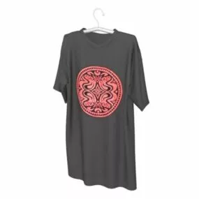 Hanger With Black T-shirt 3d model
