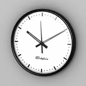 Black Kitchen Wall Clock 3d model