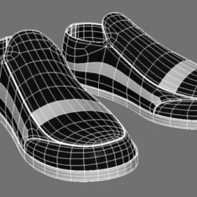 Black And White Man Vans Shoes 3d model